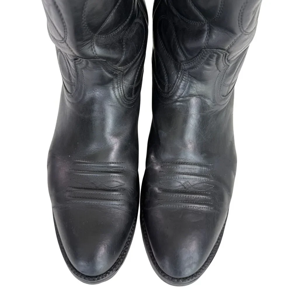 Biltrite Men's Black Leather Western Cowboy Boots Size 12D Non-Slip Made In USA